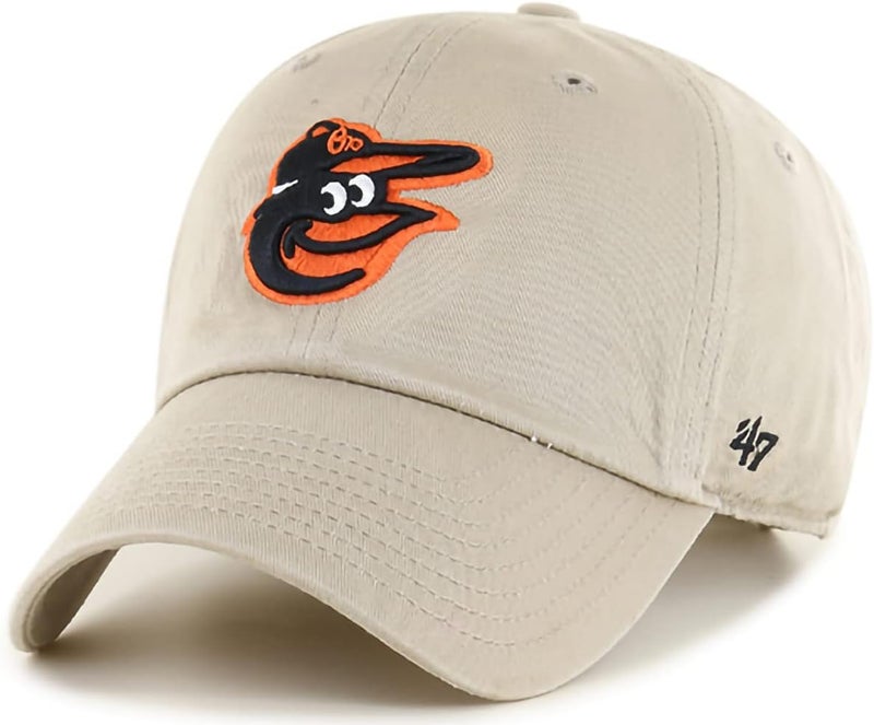 47 Brand MLB Natural Primary Logo Clean Up Adjustable Baseball Cap Hat, Adult One Size Fits All - Image 1